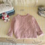 Cardigan len vặn thừng thêu hình nơ tiểu thư mùa thu - đông dành cho bé gái