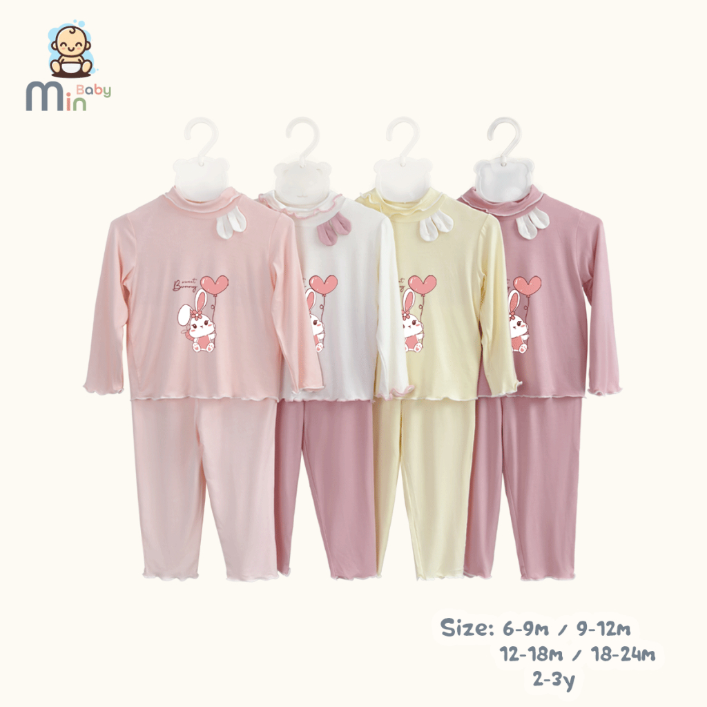 Bộ Dài Tay Giữ Nhiệt  Vải Sợi Tre Petit Co Dãn Mềm Mịn - Hàng Chính Hãng MIN0420