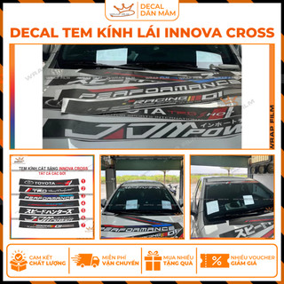 Decal dán tem kính lái Innova cross - Decal cao cấp không phai màu không thấm nước không để lại keo khi bóc