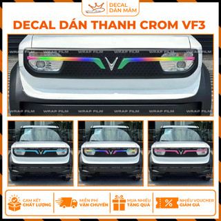 Decal dán thanh crom Vinfast VF3 chất liệu in dầu 3 lớp cao cấp không thấm nước không phai màu