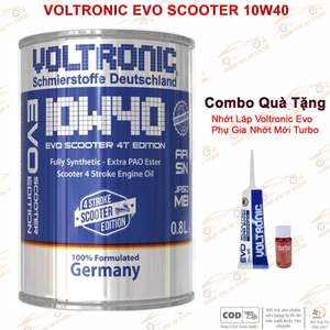 Dầu Nhớt Dành Cho Xe Tay Ga Voltronic Evo Scooter 10w40 - Tặng Kèm 1 Láp Voltronic Evo Và 1 Phụ Gia Nhớt Mới Very Turbo