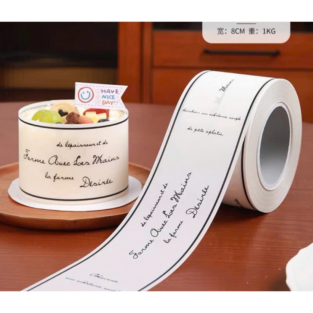 [RẺ VÔ ĐỊCH] - Cuộn thành bánh kẻ đen, cuộn thành bánh kem - Trang trí bánh sinh nhật bánh kem