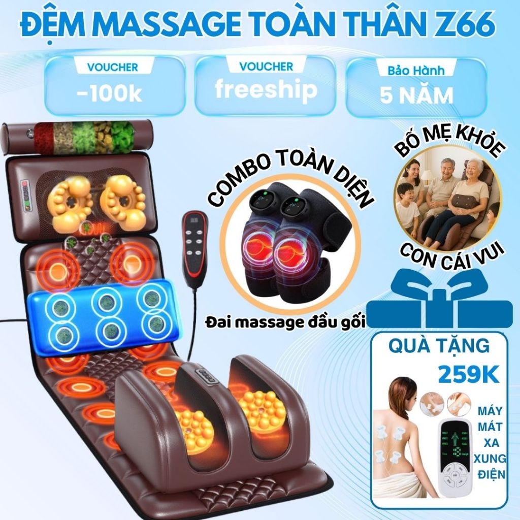 Đệm Massage Toàn Thân Ngọc Bích ZLIFE Z66 – 16 Vị Trí, Đá Ngọc Bích Thiên Nhiên