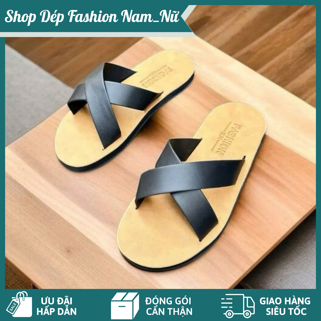 Dép Quai Chéo Da Bò Nam Nữ – Sandal Thời Trang, Êm Chân, Bền Đẹp | Shop Dép Fashion Nam_Nữ