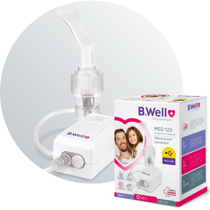 [VOUCHER 50K MỞ BÁN] Máy xông phun khí dung mũi họng B.Well Swiss MED-120 Nhập khẩu Thụy Sỹ chính hãng Bảo hành 3 năm