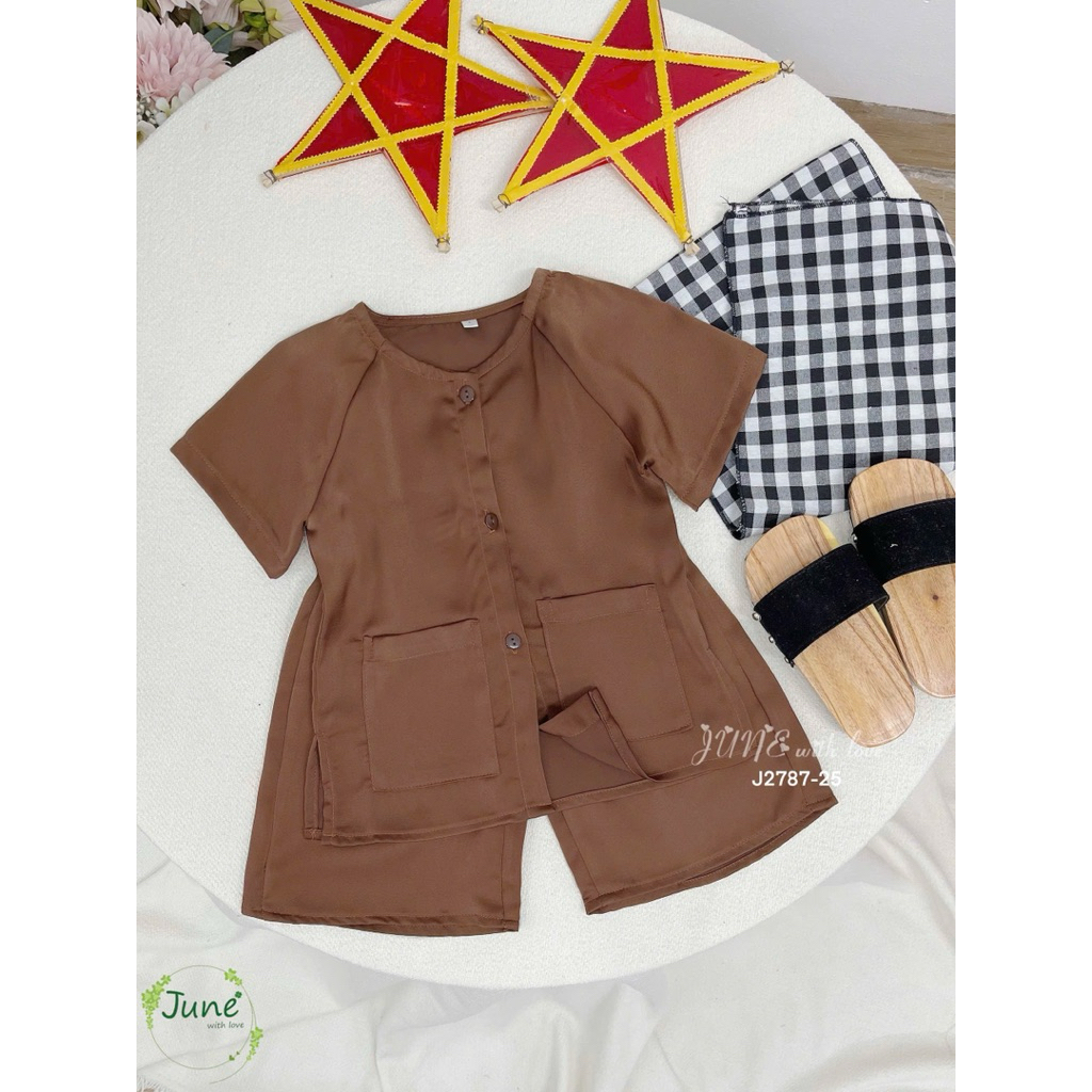 Bộ chú Cuội Trung Thu cho bé J2787 June kèm khăn – trang phục lễ hội trẻ em, size 1–8Y (10–32kg)