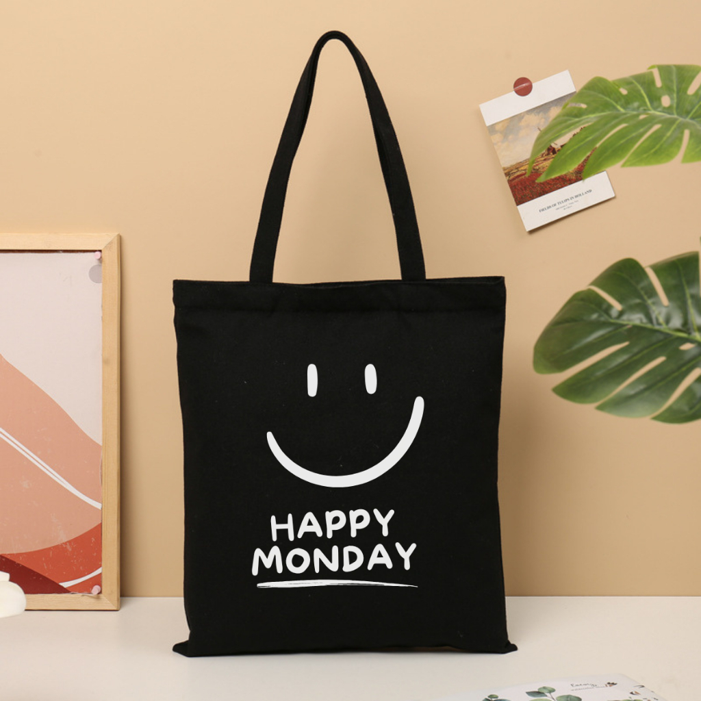 Túi tote có khóa kéo nhiều hình hottrend phong cách hàn quốc- Túi vải bố vải canvas đựng vừa A4 laptop 35x40cm tota0260