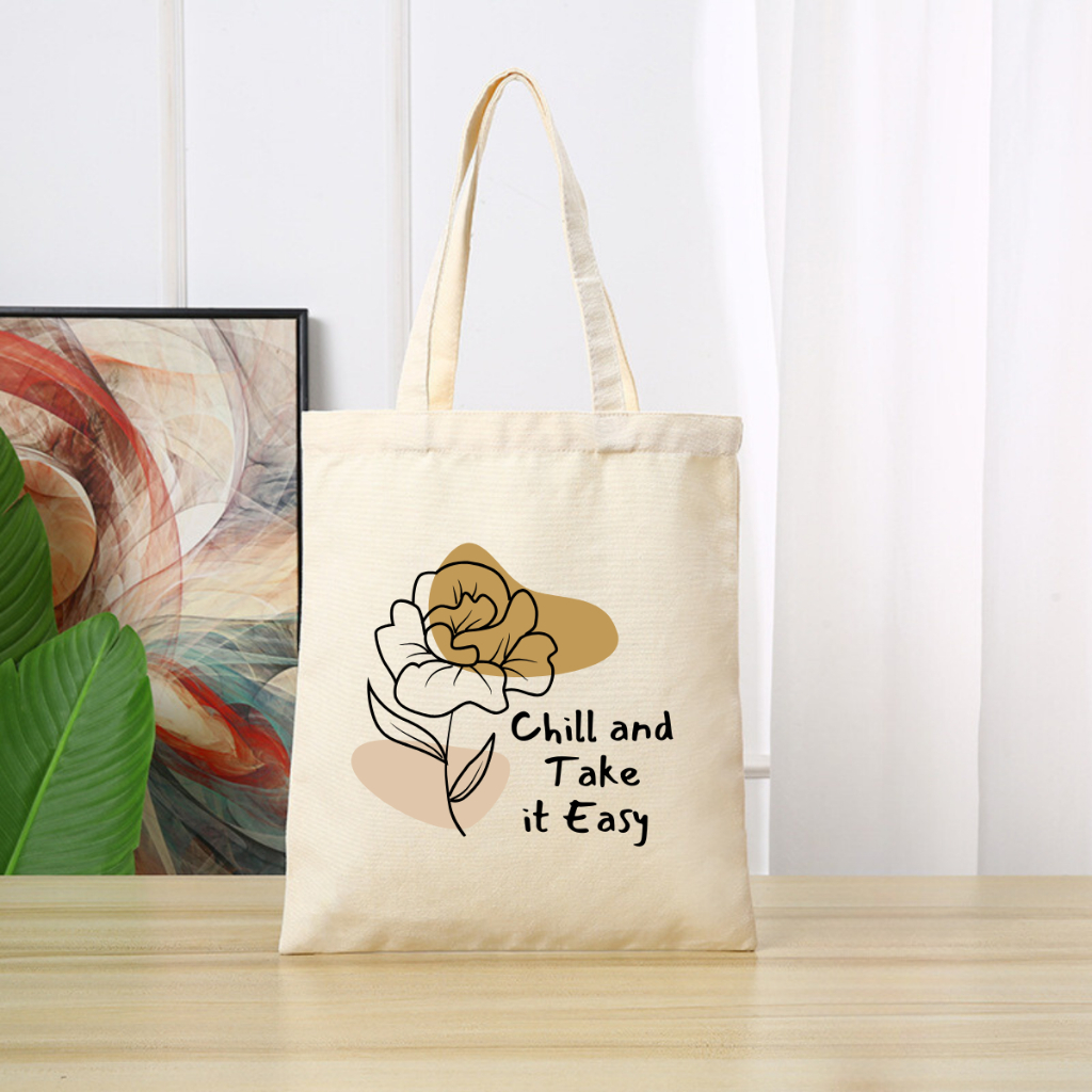 Túi tote có khóa kéo nhiều hình hottrend phong cách hàn quốc- Túi vải bố vải canvas đựng vừa A4 laptop 35x40cm tota0260