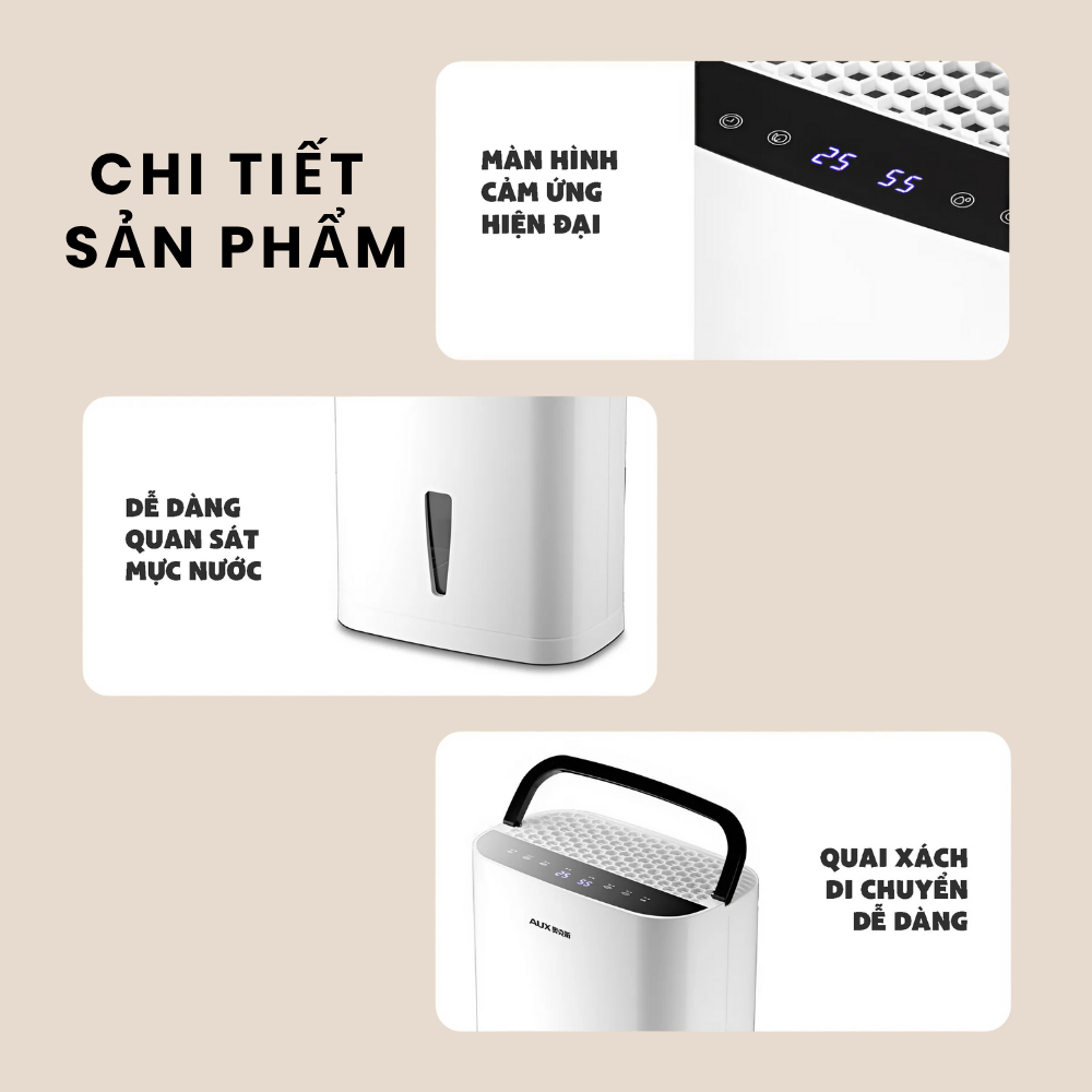 Máy Hút Ẩm Lọc Không Khí KAW Điều Hòa Không Khí Công Suất Cao, Dung Tích Lớn, Hút Ẩm Tủ Quần Áo, Văn Phòng