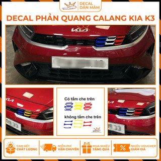 Decal phản quang dán mặt calang Kia K3 2022-2025 - Decal cao cấp bền màu không thấm nước