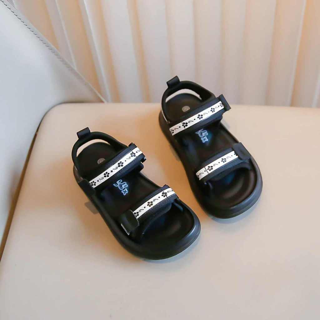 [M086] Sandal Bé Gái Quai Dán Họa Tiết Hoa Nhí Xinh Xắn - Dép Sandal Đi Học Đi Chơi Đế Cao Su Non Siêu Êm TH Kids