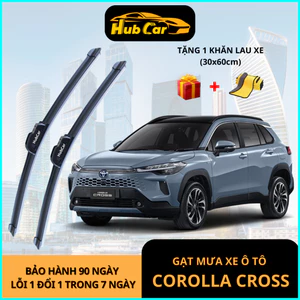 Gạt Mưa ÔTô Corolla Cross Cao Cấp HubCar Thân Mềm Không Xương Gạt Sạch Êm Ái, Không Để Lại Việt Nước
