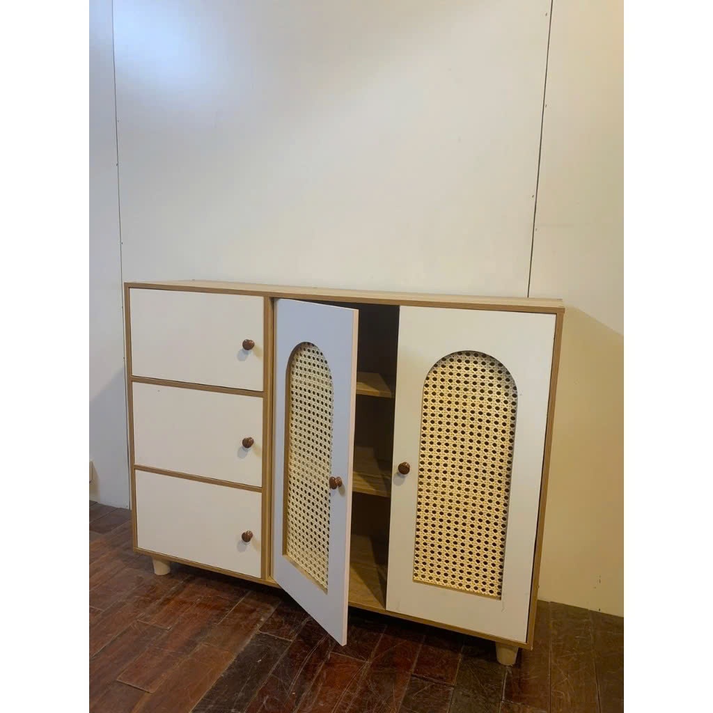 Tủ giày gỗ đa năng Xưởng Mộc Decor, KỆ GIÀY 5 CÁNH PHỐI MÂY sang trọng hiện đại, chất liệu gỗ MDF cao cấp