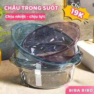 Chậu nhựa trong suốt Thau nhựa chất liệu PP cứng cáp chịu lực chịu nhiệt tới 100 độ BIBA BIBO