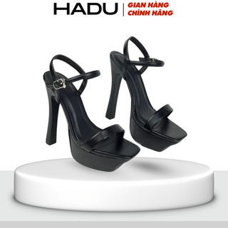 Giày Cao Gót 12P Đế Vuông Quai Ngang HADU G128 Đúp Trước 4P Da PU Cao Cấp BH 12 Tháng