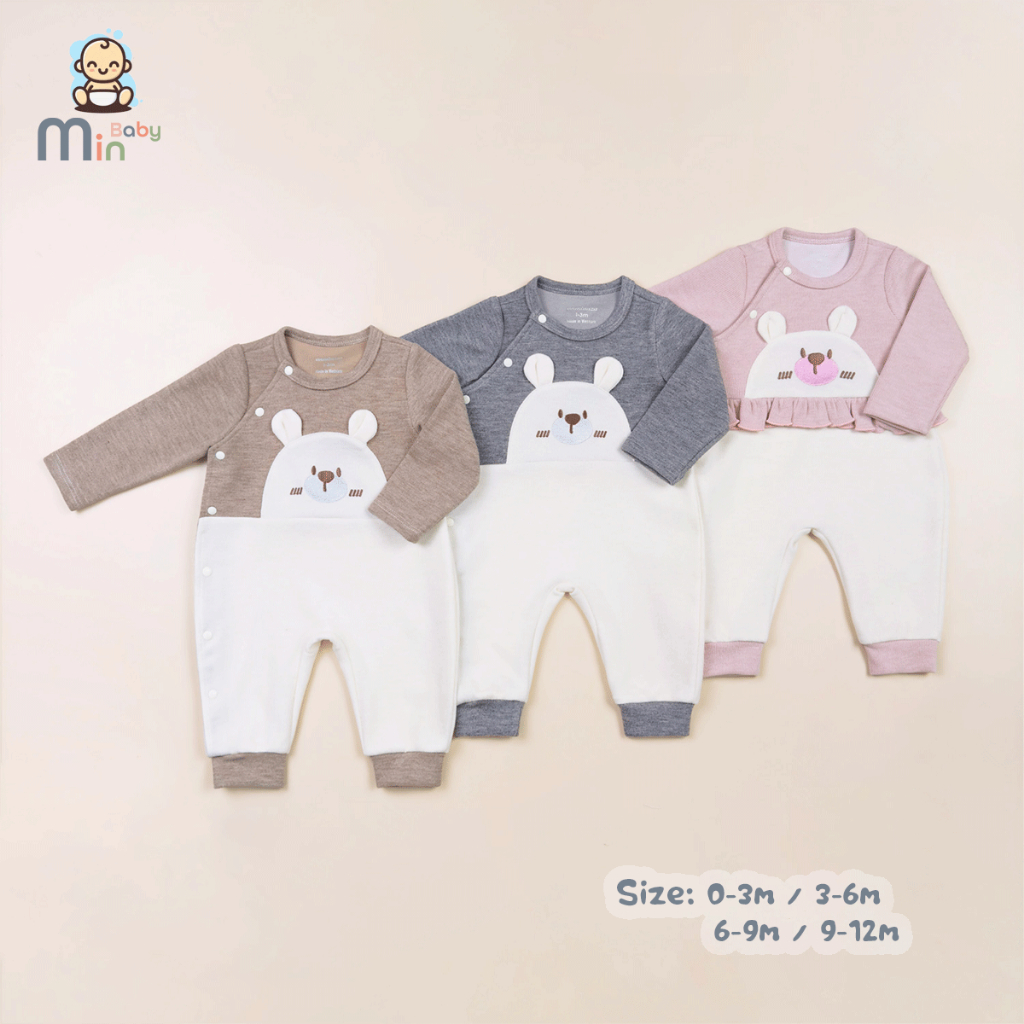 Body Nỉ Nhung Cho Bé Vải Lông Thỏ Mềm Mịn,Ấm Áp - Hàng Chính Hãng MIN0289