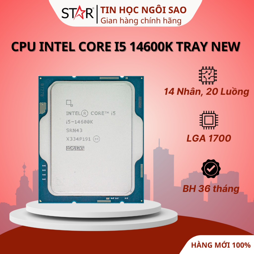 (Full VAT) CPU Intel Core i5 14600KF / 14600K Tray New | Up to 5.3GHz 14 cores 20 threads - Bảo hành 36 tháng | BigBuy360 - bigbuy360.vn