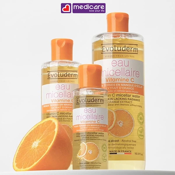 Nước tẩy trang EVOLUDERM Micellar Water dull skin lacking radiance 100ml - 200ml - 500ml