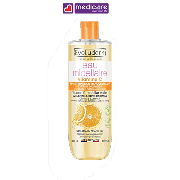 Nước tẩy trang EVOLUDERM Micellar Water dull skin lacking radiance 100ml - 200ml - 500ml