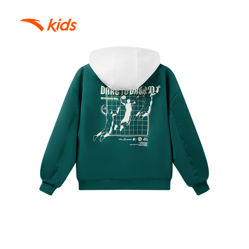 Áo Khoác Bóng Rổ Bé trai Có Nón, Chống Gió, Thoáng Khí, Thời Trang Thu Đông ANTA Kids 3525D1601