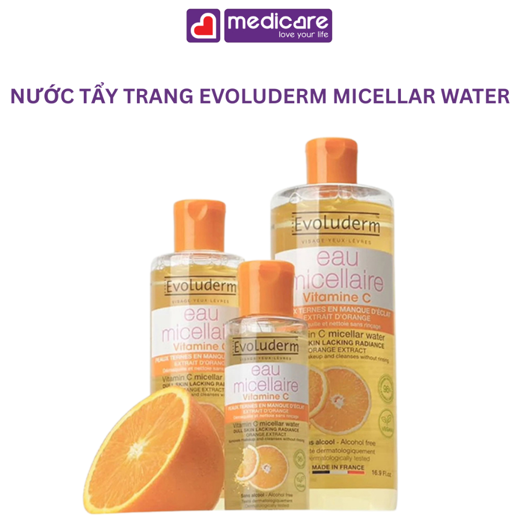 Nước tẩy trang EVOLUDERM Micellar Water dull skin lacking radiance 100ml - 200ml - 500ml