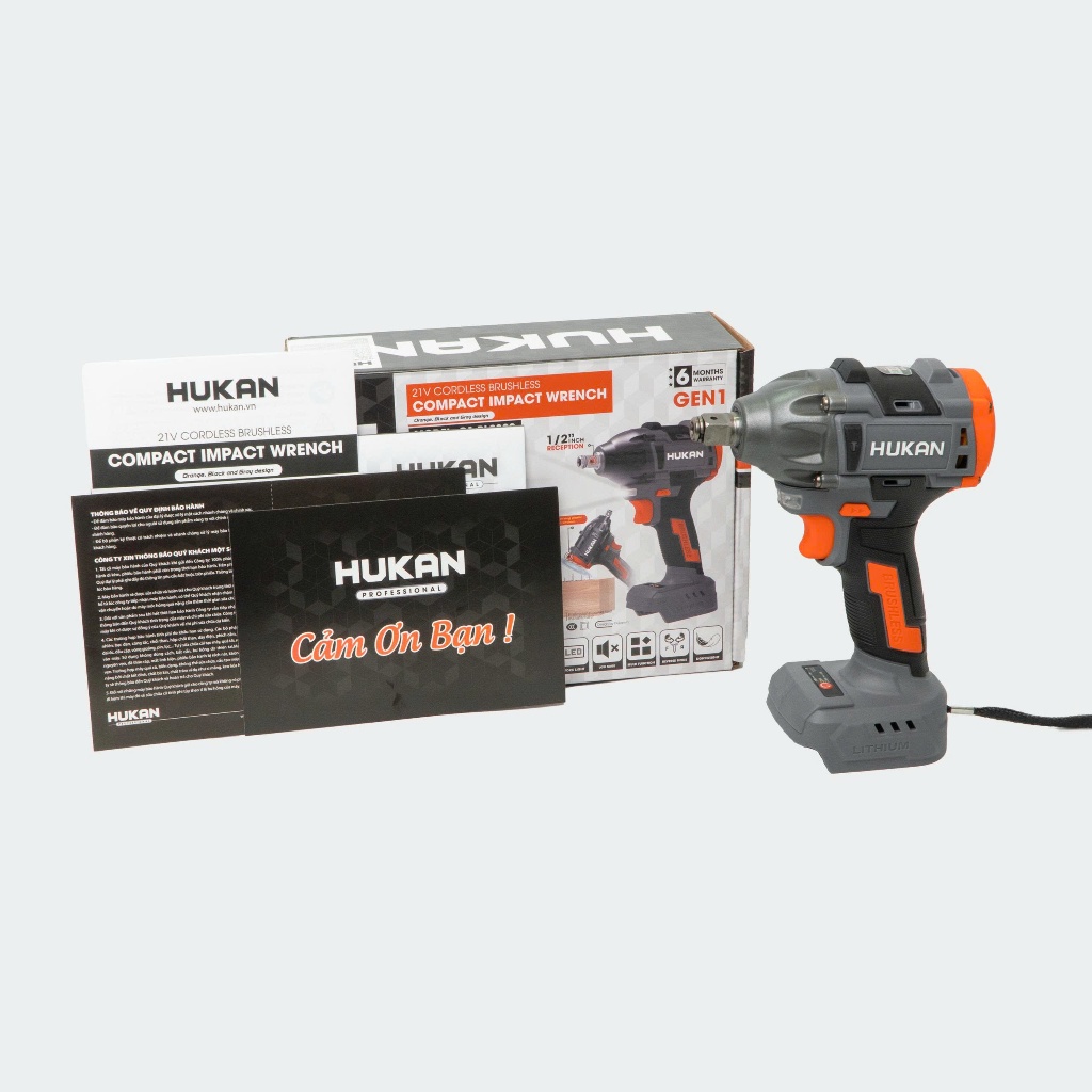 Thân Máy Siết Bulong Pin HUKAN G1-BL0320 | Lực Siết 320N.m, Đầu 2in1, Động Cơ Không Chổi Than, 21V | Chính Hãng