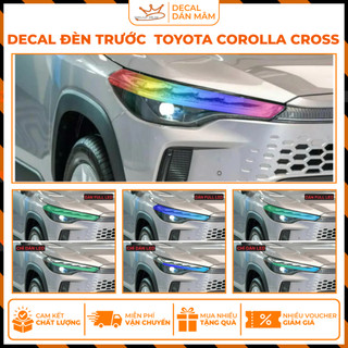 Decal Trang Trí Đèn Trước Cho Xe Toyota Corolla Cross Form mới – In PVC Trên Nền Trong (Tặng Kèm Gạt Vuốt)