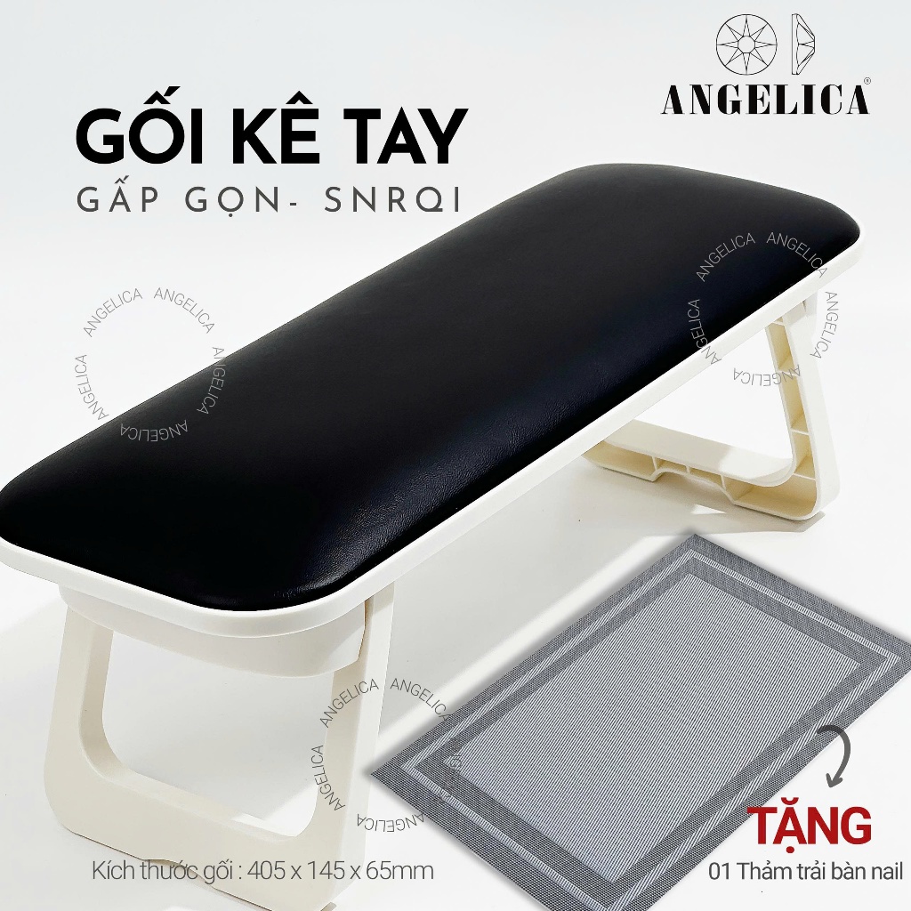 Gối Làm Móng Kê Tay Gấp Gọn SNRQI Chính Hãng (Tặng 1 Thảm Trải Bàn) GKTD