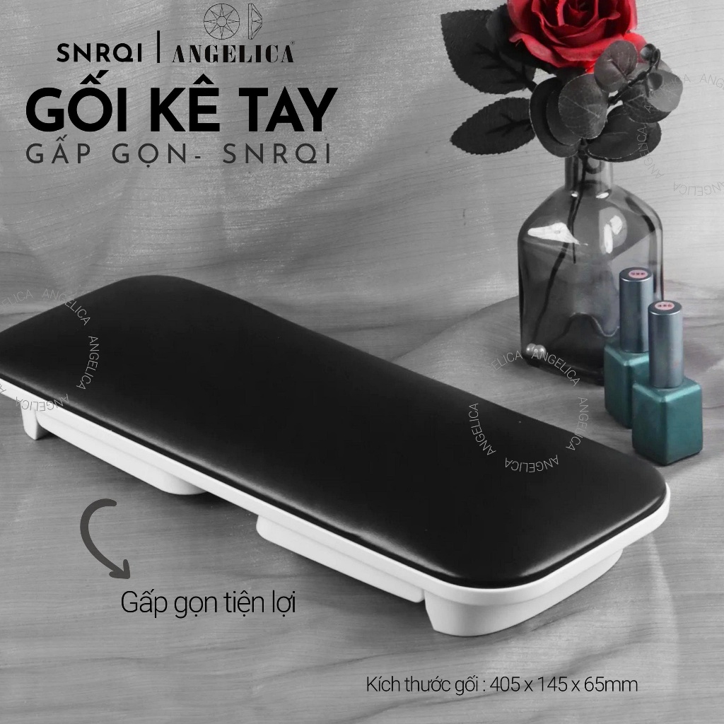 Gối Làm Móng Kê Tay Gấp Gọn SNRQI Chính Hãng (Tặng 1 Thảm Trải Bàn) GKTD