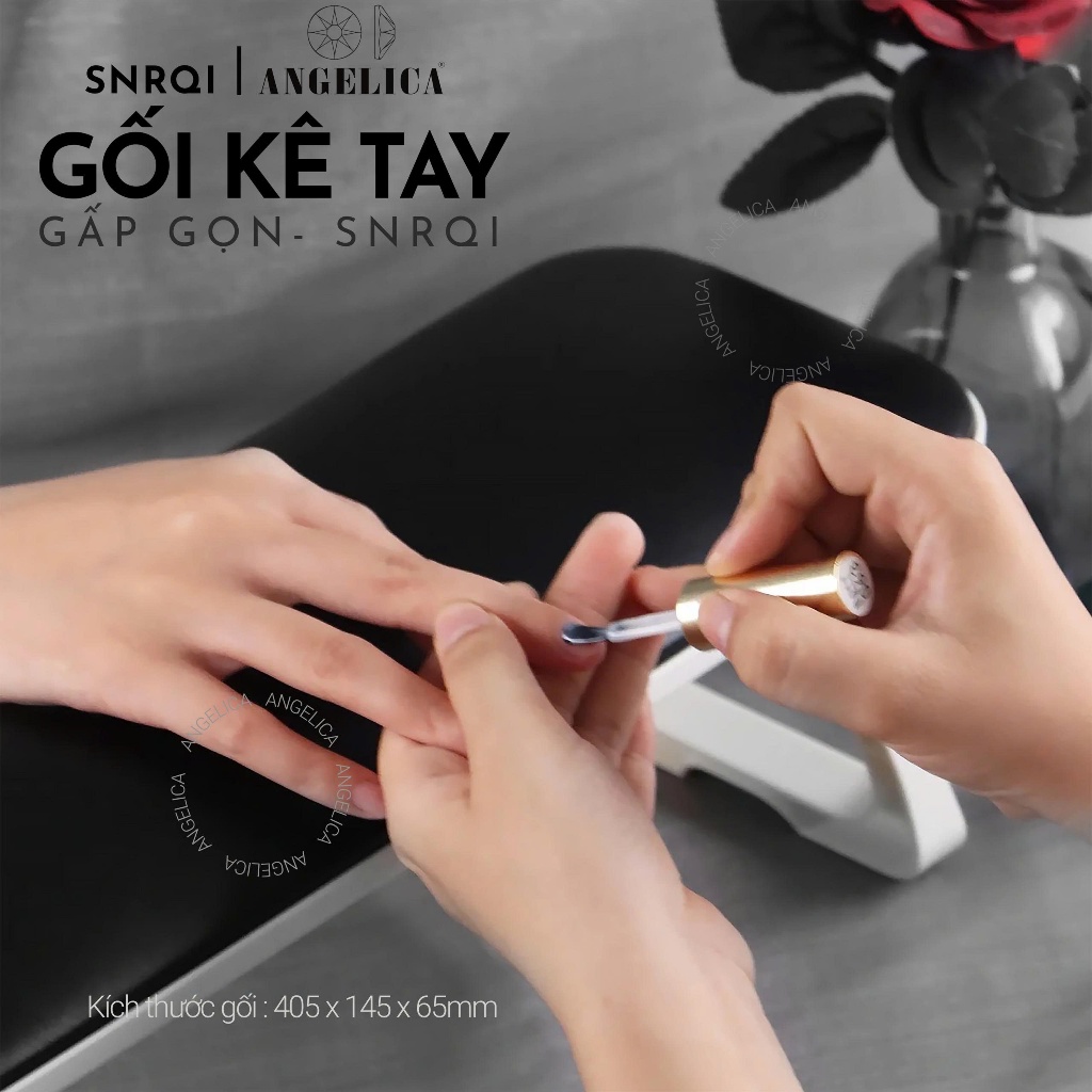 Gối Làm Móng Kê Tay Gấp Gọn SNRQI Chính Hãng (Tặng 1 Thảm Trải Bàn) GKTD