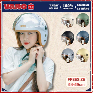 Mũ Bảo Hiểm 3/4 VARO Kính Càng Cao Cấp Kính Trà Đã Qua Xử Lý Đạt Chuẩn Freesize Bảo hành 12 Tháng