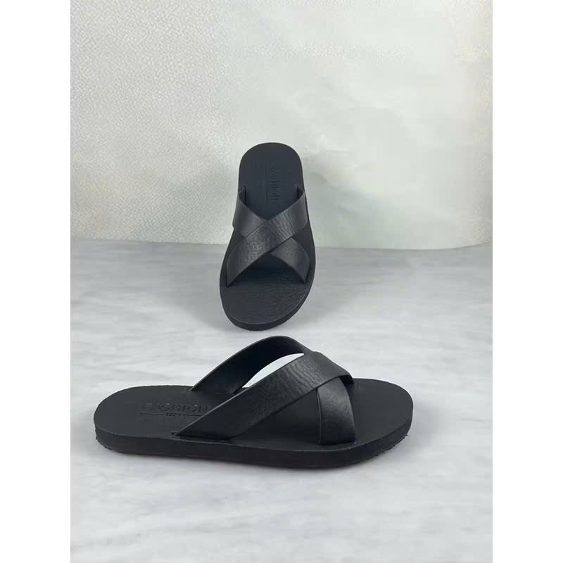 Dép Sandal Quai Chéo Da Bò – Thời Trang, Chống Thấm, Đen Nâu Vàng | Shop Dép Fashion Nam_Nữ