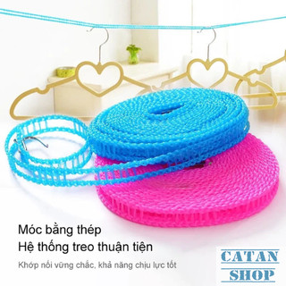 Dây Phơi Đồ 5m Tiện Dụng, Móc Thép Không Gỉ, Chịu Lực Tốt, Dùng Cho Ban Công Sân Vườn Phòng Trọ