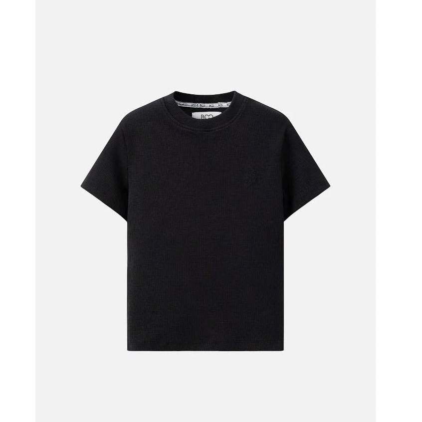 Áo Thun BOO Babytee Crop Fitted Dáng Ôm Chất Thun Tăm Thêu Logo ESS