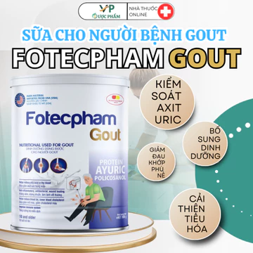 Sữa Gout Fotecpham Cho Người Bệnh - Hỗ Trợ Kiểm Soát Acid Uric, Giảm Cholesterol Tim Mạch
