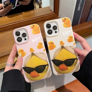 Ốp Lưng iPhone TPU Hoạ Tiết Da Mềm Vịt Vàng Chống Sốc, Chống Bẩn - iP 7/8/X/XS/11/12/13/14/15/16/17/Plus/Pro/Max/Air