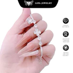 [ Kèm Hộp Xinh]  Lắc Tay Bạc Ta Nữ SK93 Bốn Lá Nửa Xích Nhẹ Nhàng, Bạc ta đính đá | Bạc LOPA — ảnh 2