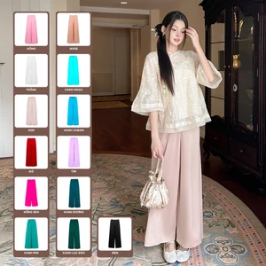 TUBYCATU Quần Lụa Áo Dài Nữ Ống Suông Freesize Lưng Thun Cao Cấp Mềm Mịn Thoáng Mát (14 màu)
