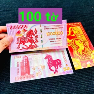 Tờ Tiền Con Ngựa Macao 1 TRIỆU Lì Xì Tết Bính Ngọ Lưu Niệm - Phong Thuỷ May Mắn - Có Bảo An
