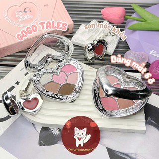 [GOGO TALES] Bảng Phấn Mắt Gogo Tales 6 Ô Trái Tim Kèm Son Dưỡng Móc Khóa, 6.5g (GT792)