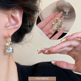 [Hỏa Tốc] Khuyên Tai Bông Tai Móc Cài Đính Đá Pha Lê Đi Tiệc T28