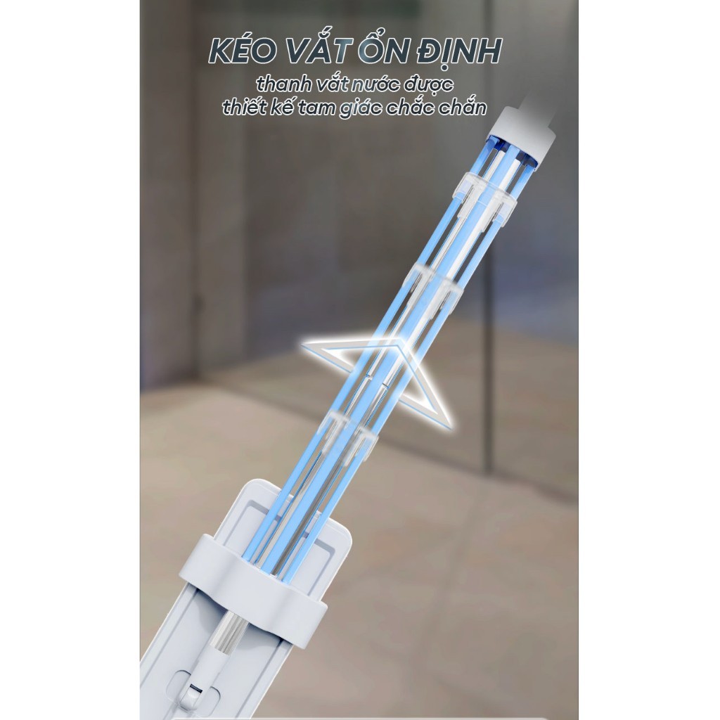 Cây Lau Nhà Vải Sợi Kéo Vắt Thông Minh Bản Lau To 40cm Tiết Kiệm Thời Gian