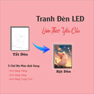 Tranh đèn led 3D đổi màu làm theo yêu cầu - Tranh đèn led 3D trang trí bàn làm việc, đèn ngủ