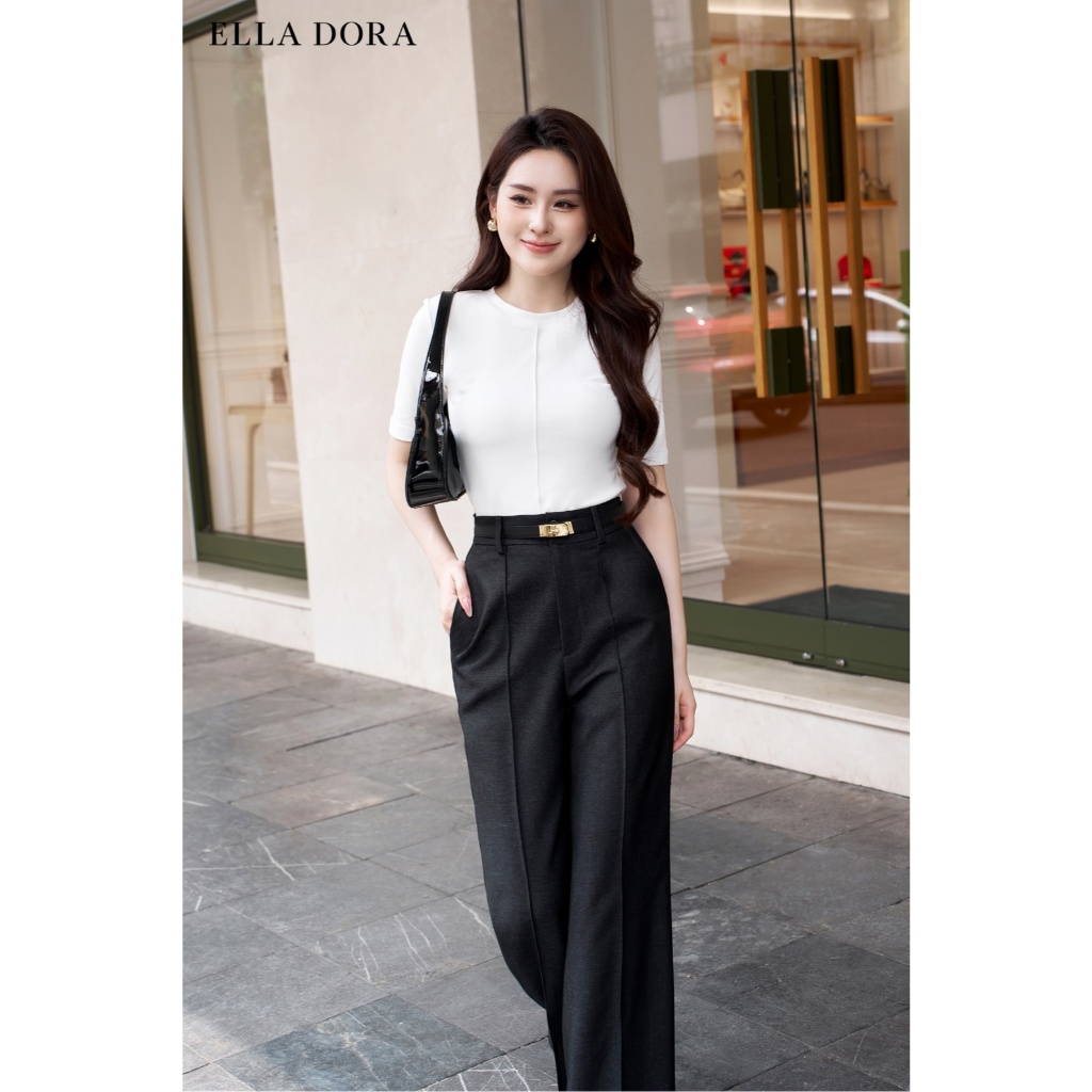 Quần ống loe ELLA DORA thiết kế  mí gân nổi phong cách sang trọng trhanh lịch mặc 4 mùa [Q42]