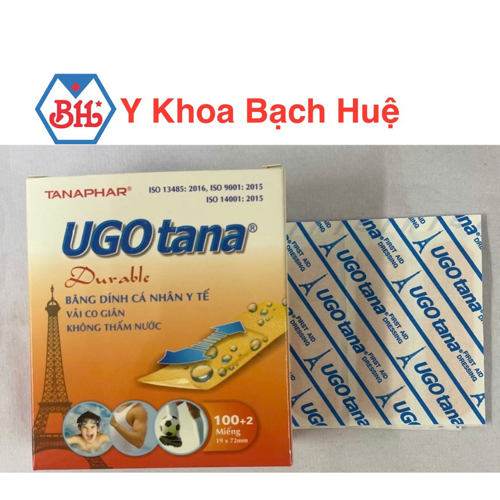Băng keo cá nhân UGO TANA, băng cá nhân (hộp 102 miếng)