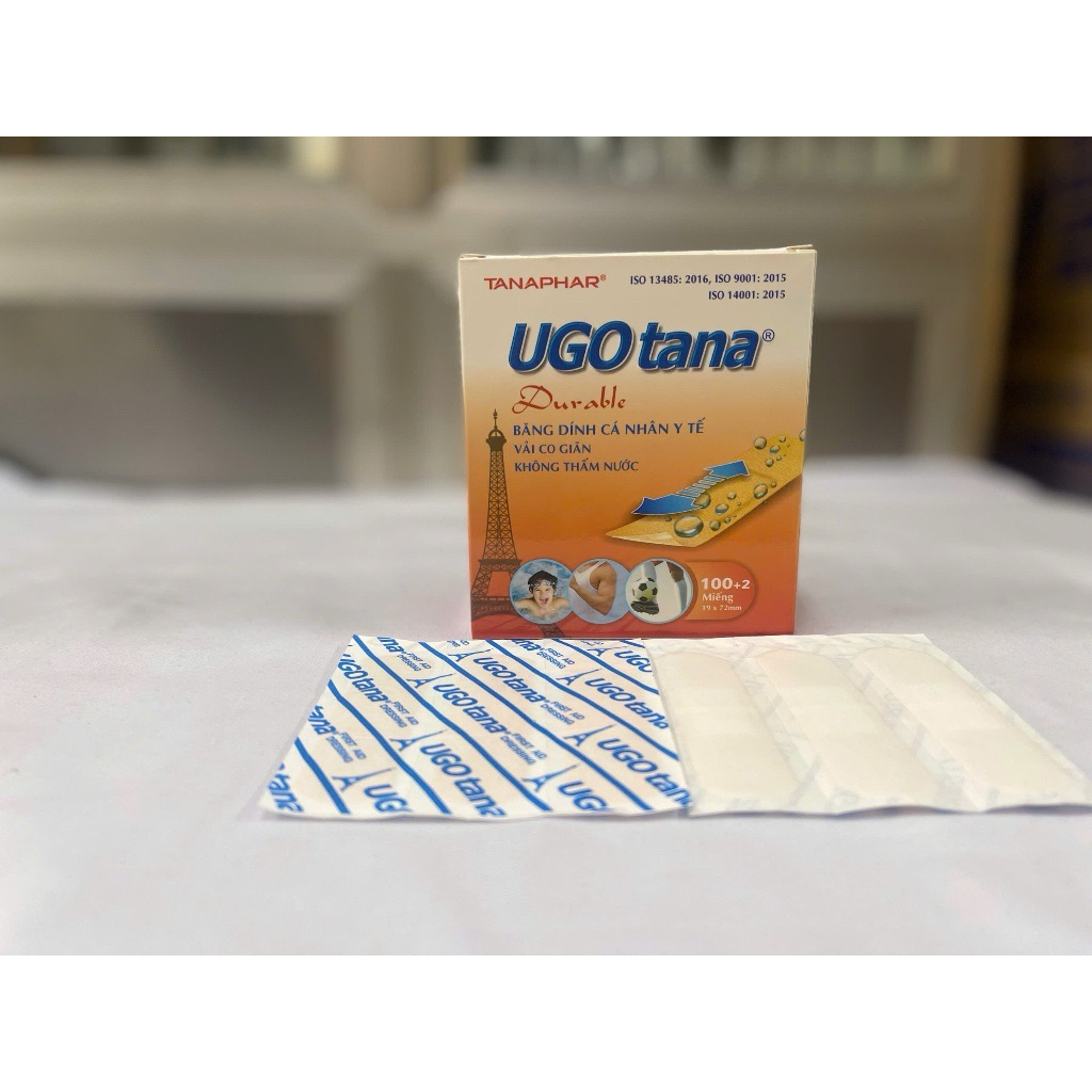 Băng keo cá nhân UGO TANA, băng cá nhân (hộp 102 miếng)