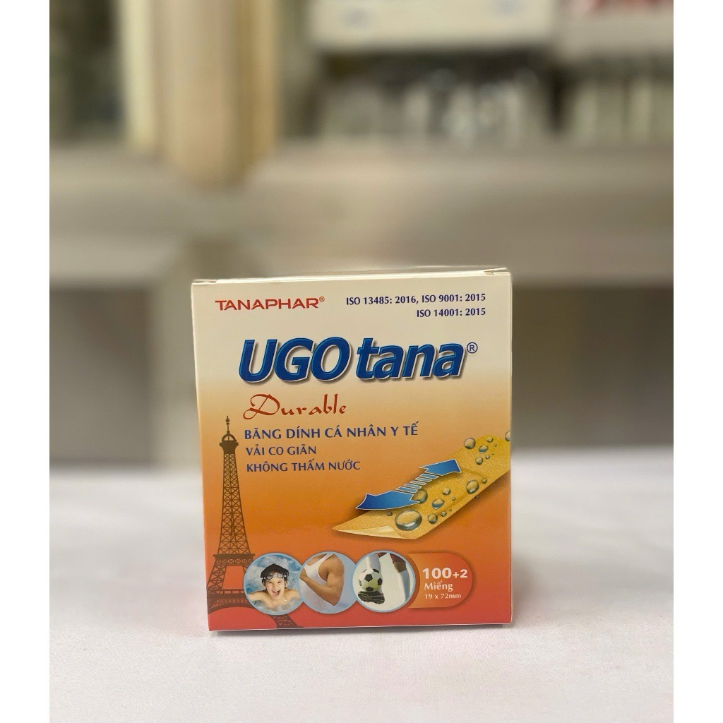 Băng keo cá nhân UGO TANA, băng cá nhân (hộp 102 miếng)