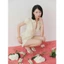 Set Nữ ERMIL Áo Tay Phồng Cổ Chữ V Và Quần Shorts Ngắn GOÛT DE JUN
