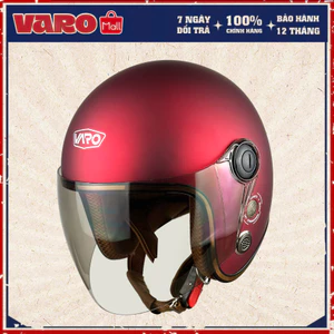 Mũ bảo hiểm 3/4 VARO A317 kính phủ cao cấp, kính đã qua xử lý màu đỏ đô chính hãng bảo hành 12 tháng