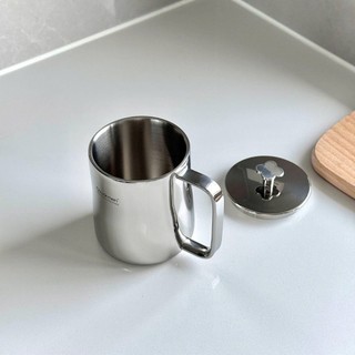 Cốc inox cách nhiệt Chockmen [395] có quai kèm nắp xinh xắn, 350ml